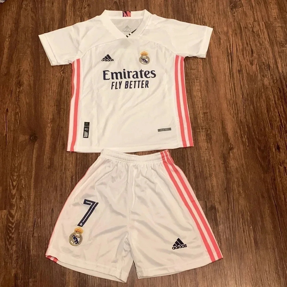 Adidas Hazard #7 Soccer Jersey & Shorts Set Real Madrid 20/21 New
